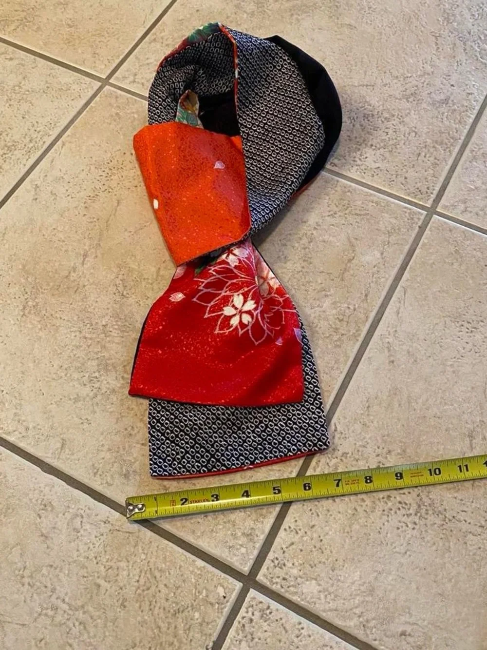Floral Red and black  Obi Belt Scarf - Women's Accessory